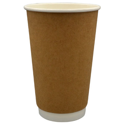 Hot Cup Kraft Double Wall -16 oz, 500 per Case.