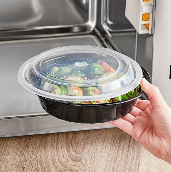 Black Round PP Combo HW Container Takeout - 24 OZ 7X1.5, 150 per Case ...