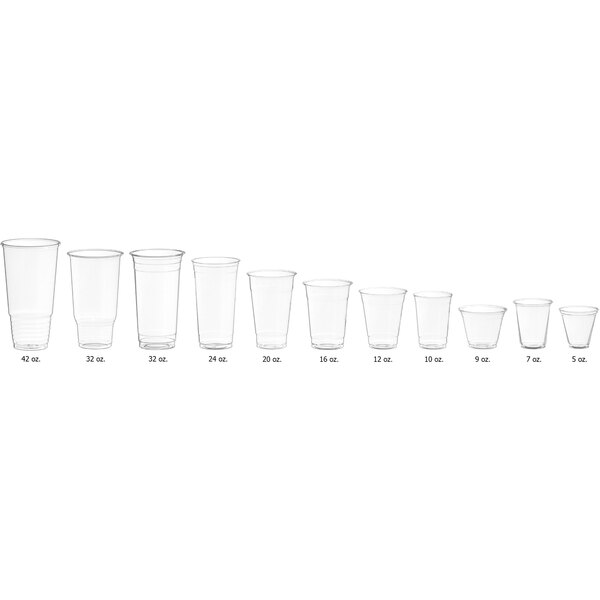 Clear PET Plastic Squat Cold Cup - 12 Oz 98 MM, 1000 per Case By Ecopax
